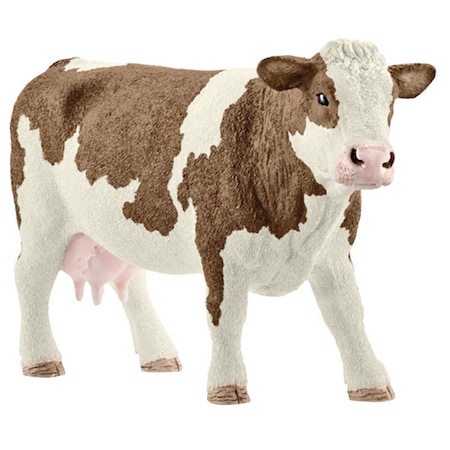Schleich Schleich Farm World Simmental Cow Toy Brown/White 13801
